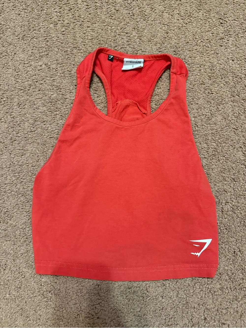 Gymshark Coral Red Racerback Crop Tank